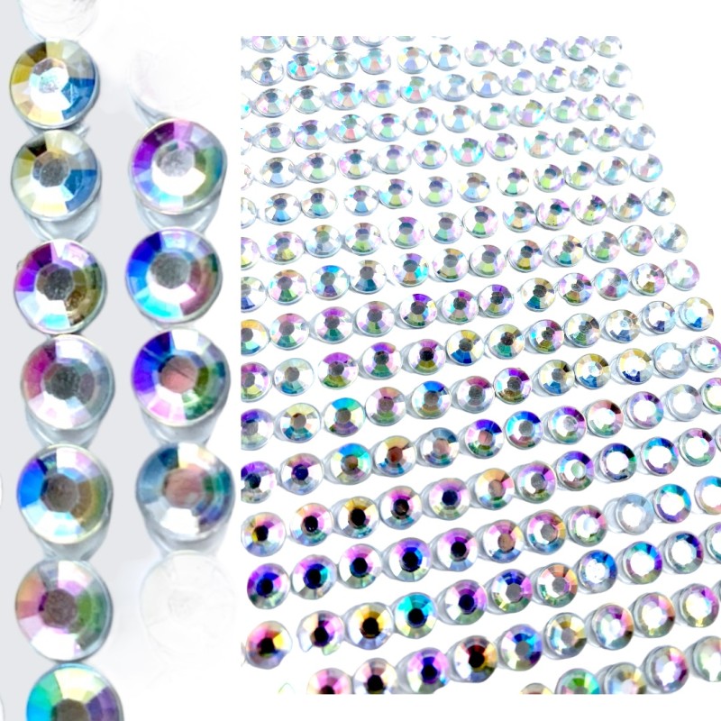 Kryształki samoprzylepne srebrne hologramowe 260 szt.