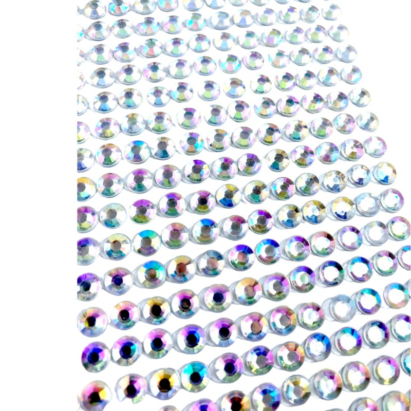 Kryształki samoprzylepne srebrne hologramowe 260 szt.