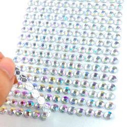 Kryształki samoprzylepne srebrne hologramowe 260 szt.