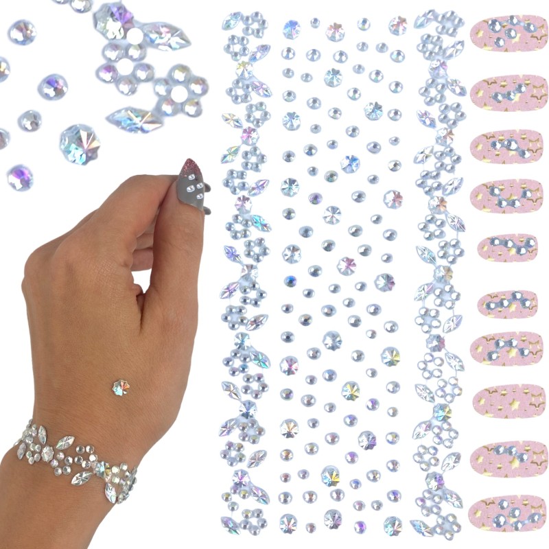 Kryształki na ręce bransoletki paznokcie diamenciki FaceGem