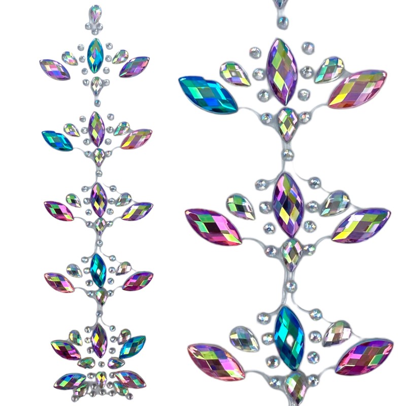 Kryształki naklejki do włosów i ciała, 1 szt.