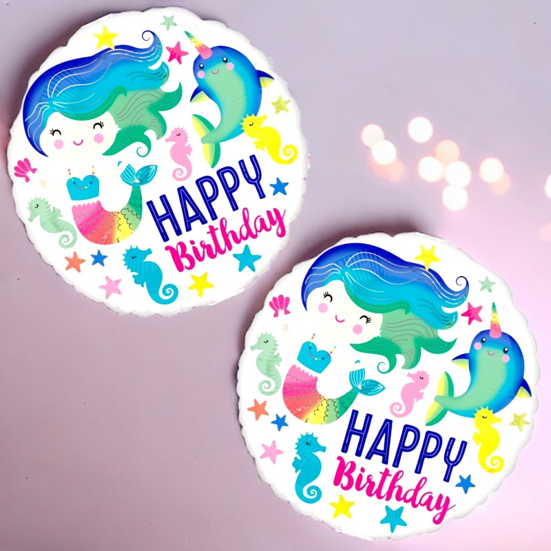 Zestaw balonów Syrenka Happy Birthday 5 szt.