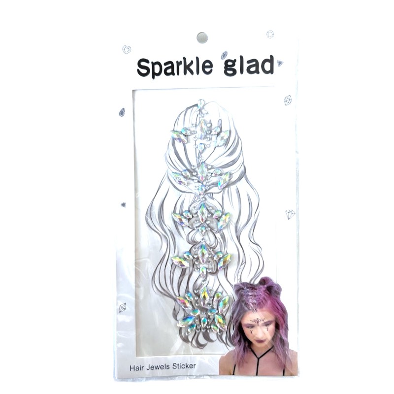 Kryształki naklejki do włosów i ciała, 1 szt.
