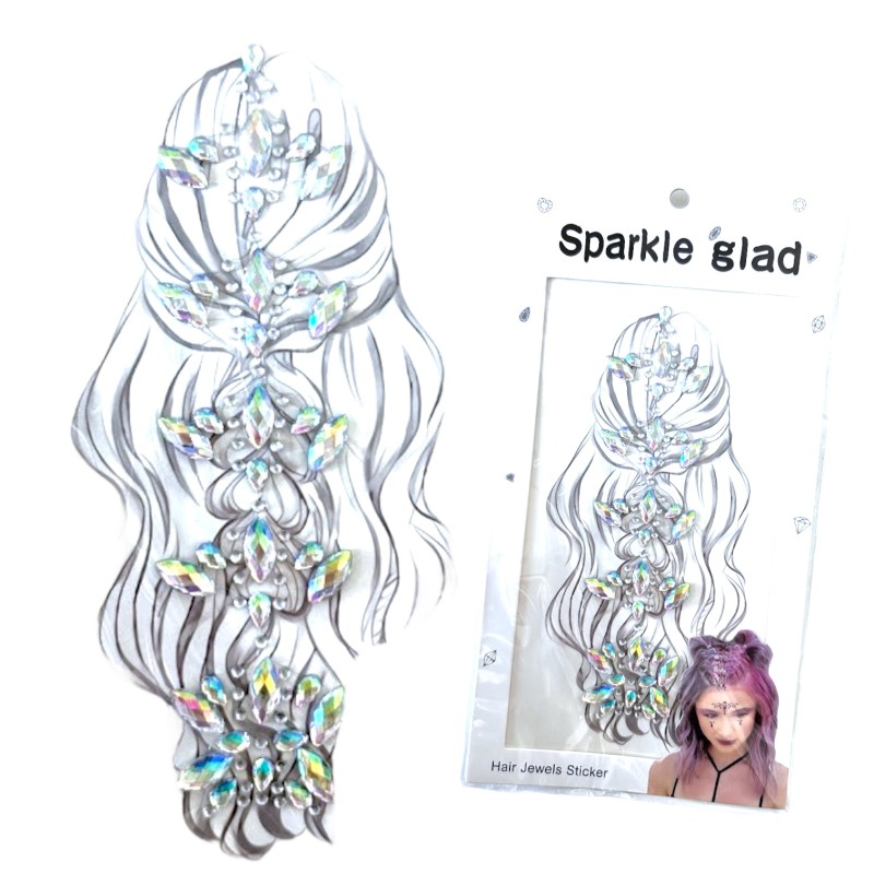Kryształki naklejki do włosów i ciała, 1 szt.