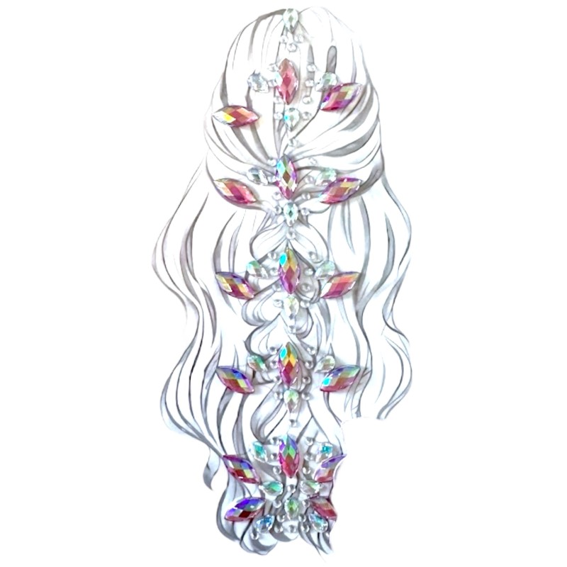 Kryształki naklejki do włosów i ciała, 1 szt.