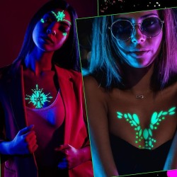 Kryształki FLUO naklejki na twarz Glow in the Dark