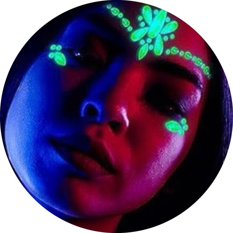 Kryształki FLUO naklejki na twarz Glow in the Dark