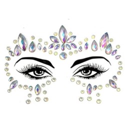 Kryształki FLUO naklejki na twarz Glow in the Dark