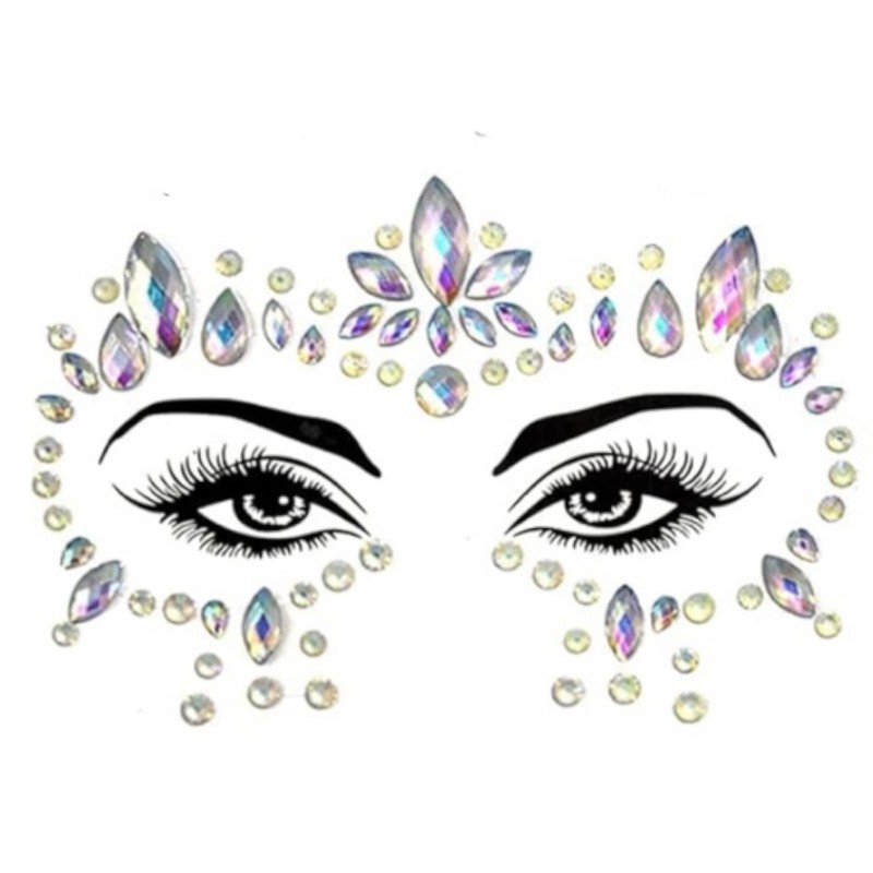 Kryształki FLUO naklejki na twarz Glow in the Dark