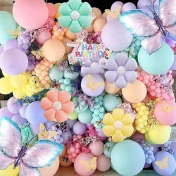 Balon foliowy fioletowy kwiatek stokrotka daisy 72x60cm