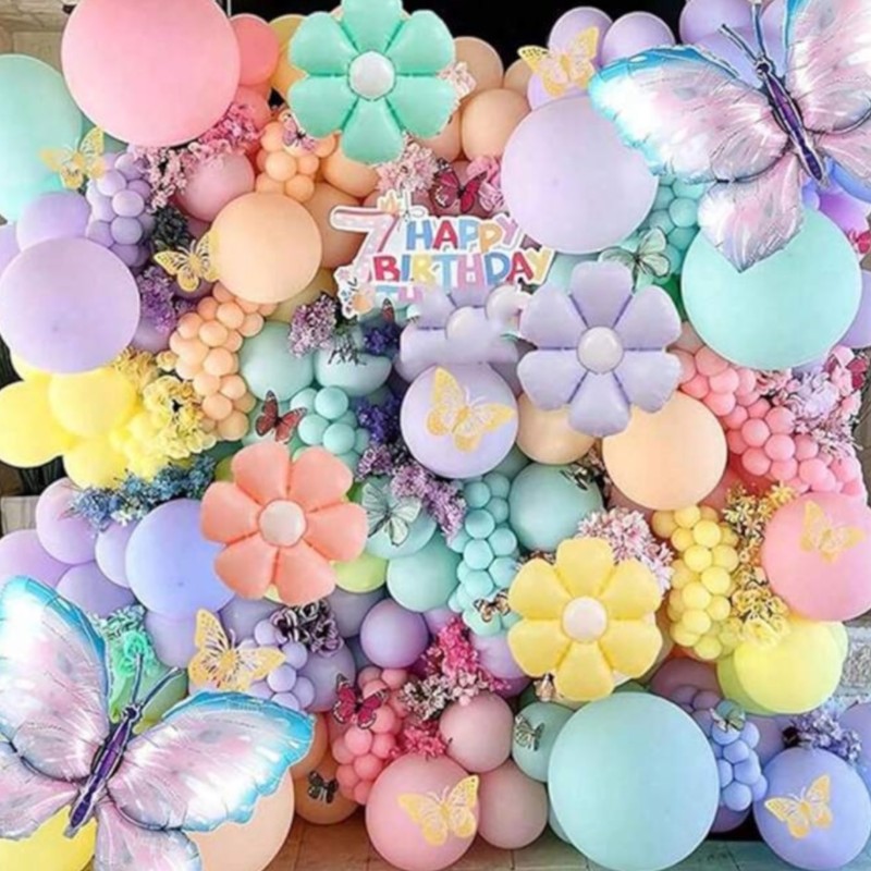 Balon foliowy fioletowy kwiatek stokrotka daisy 72x60cm