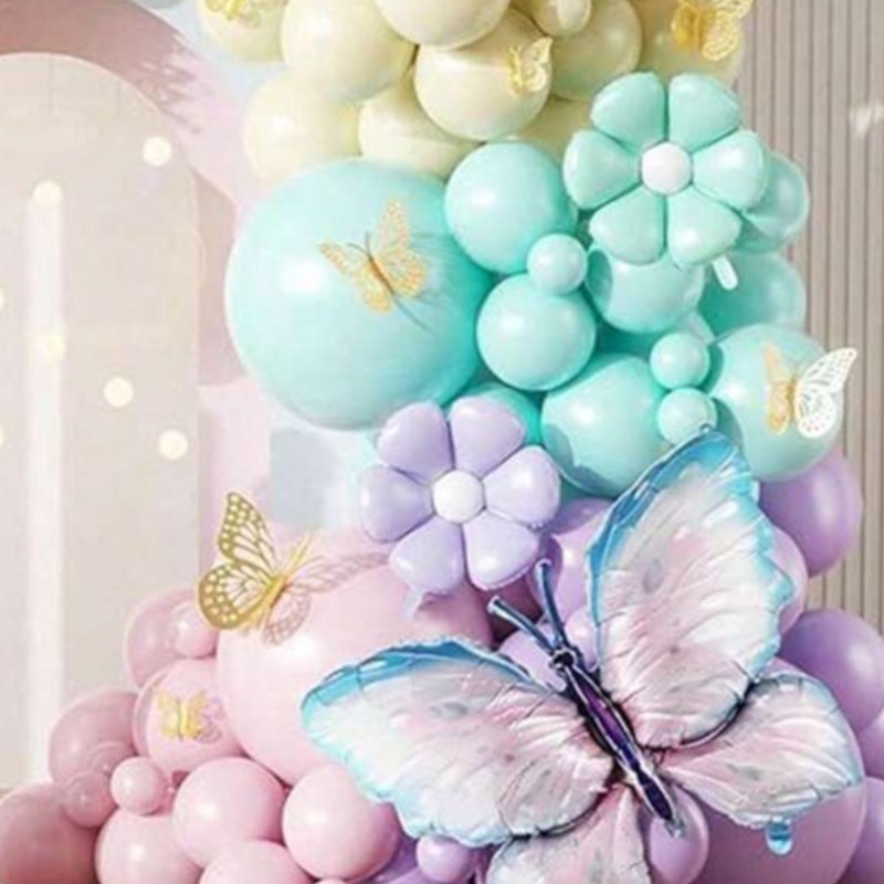 Balon foliowy fioletowy kwiatek stokrotka daisy 72x60cm