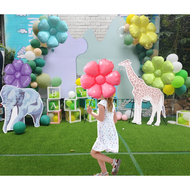 Balon foliowy fioletowy kwiatek stokrotka daisy 72x60cm