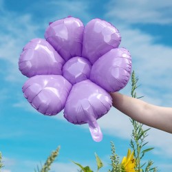 Balon foliowy fioletowy kwiatek stokrotka daisy 72x60cm