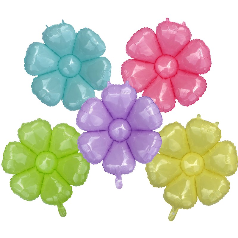 Balon foliowy fioletowy kwiatek stokrotka daisy 72x60cm