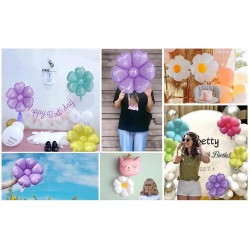 Balon foliowy fioletowy kwiatek stokrotka daisy 72x60cm