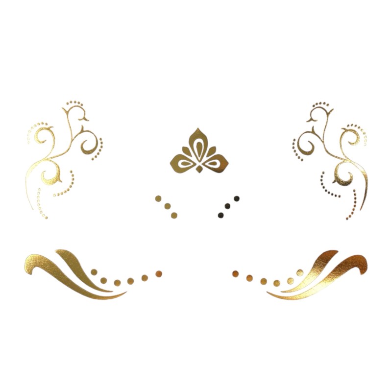 Flash tattoo złota henna złoty tatuaże floral boho