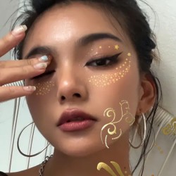 Flash tattoo złota henna złoty tatuaże floral boho