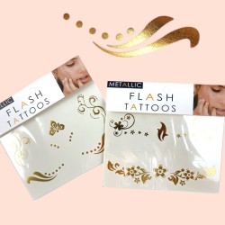 Flash tattoo złota henna złoty tatuaże floral boho