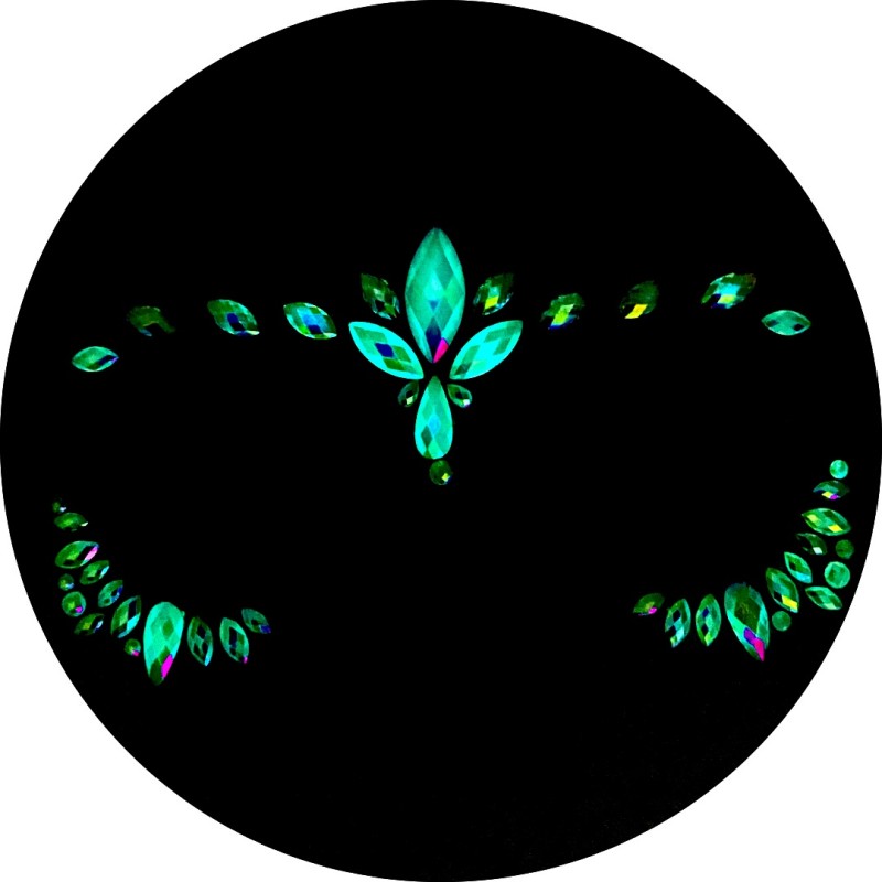 Kryształki fluo Glow in the dark night FaceGem
