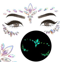 Kryształki fluo Glow in the dark night FaceGem