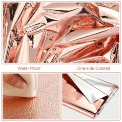 Metaliczny obrus foliowy różowe złoto rose gold 137x274cm