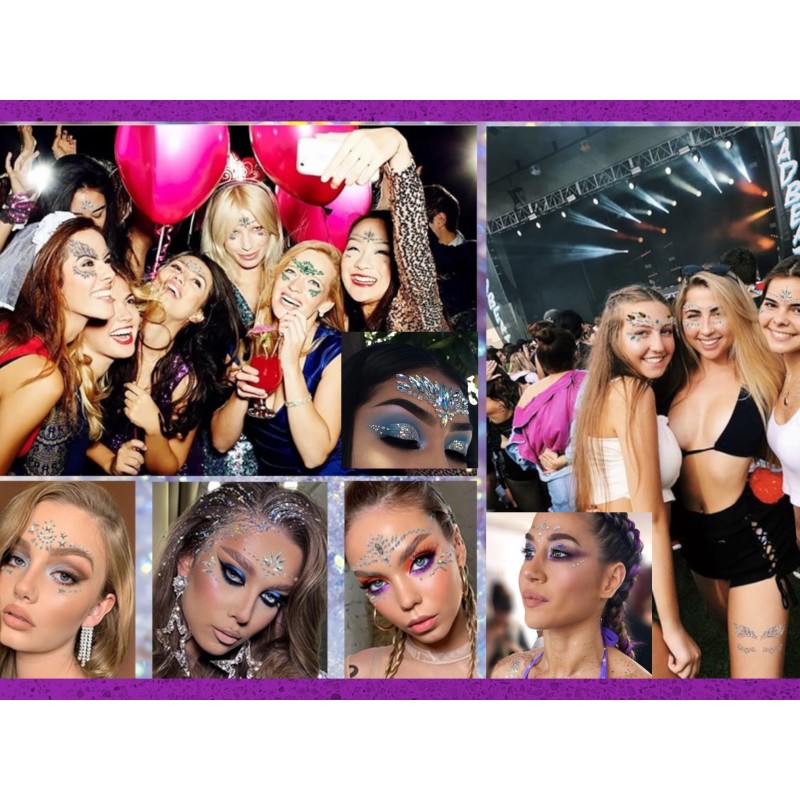 Holograficzne Kryształki Naklejki FaceGem