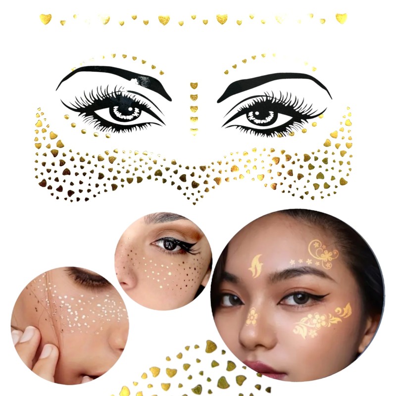 Flash tattoo złota henna złoty tatuaże floral boho