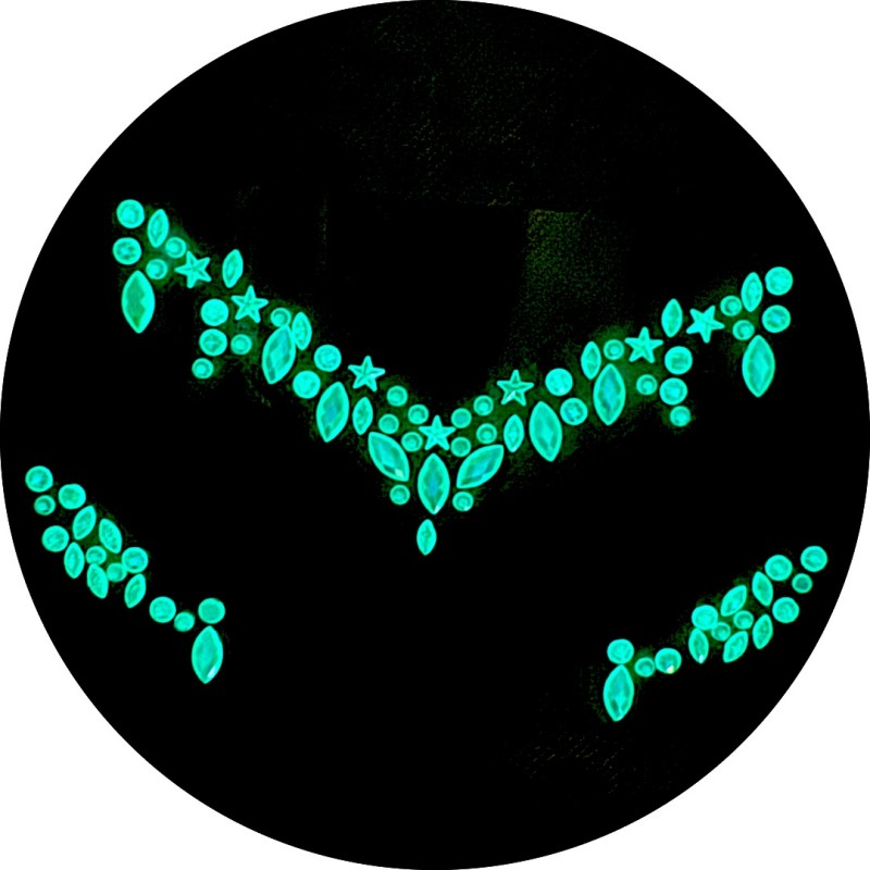 Kryształki na twarz Glow in the Dark FaceGem zestaw UV