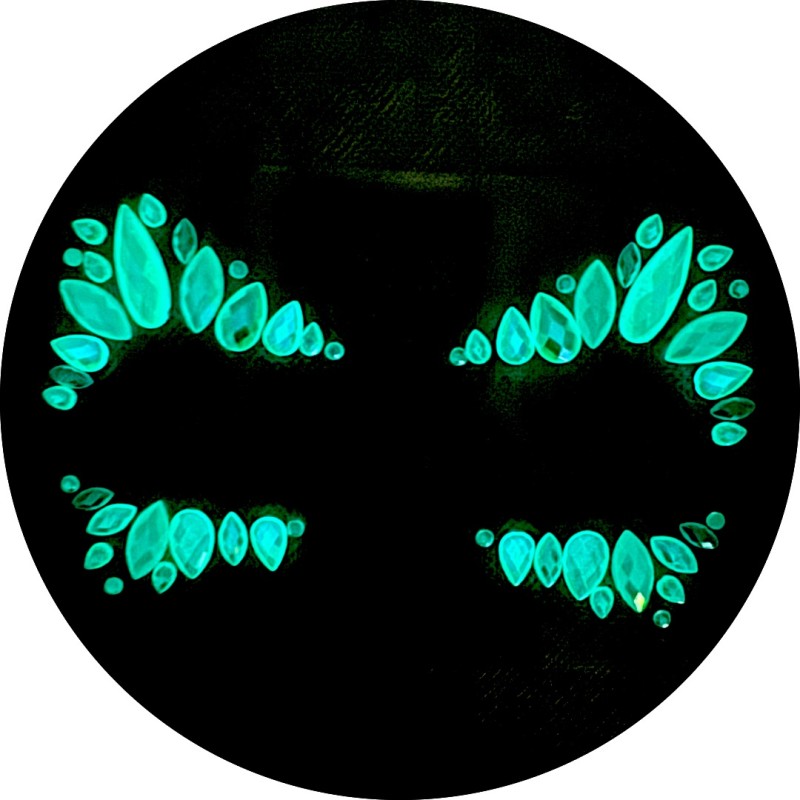 Kryształki na twarz Glow in the Dark FaceGem samoprzylepne