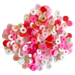 Koraliki 6mm różowe kółka