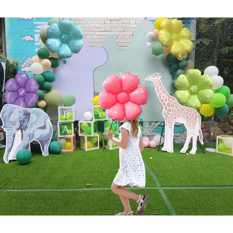 Balon foliowy żółty kwiatek stokrotka 72x60cm