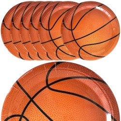 Talerzyki kubeczki papierowe zestaw imprezowy koszykówka sport