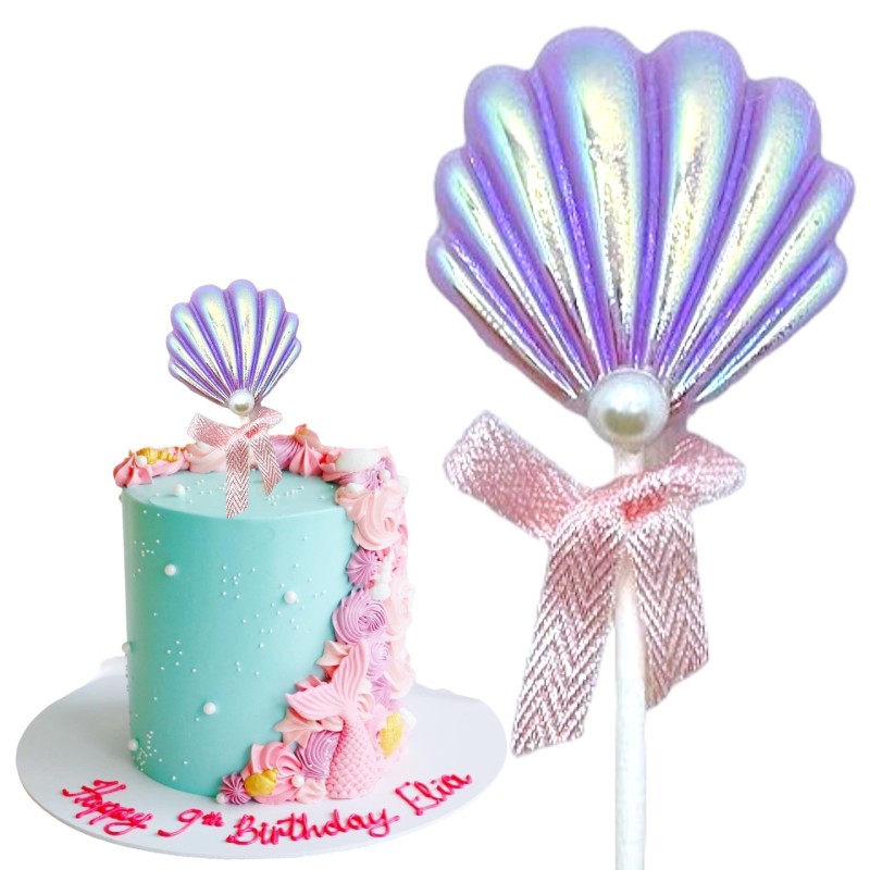 Topper Dekoracja Muszla Syrenka z Perłą 12cm