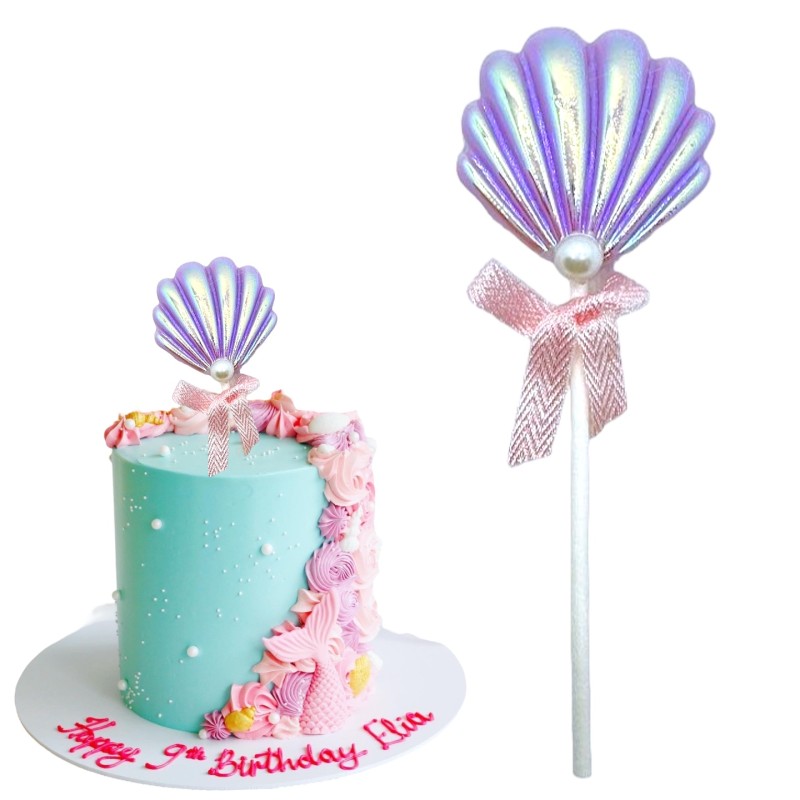 Topper Dekoracja Muszla Syrenka z Perłą 12cm