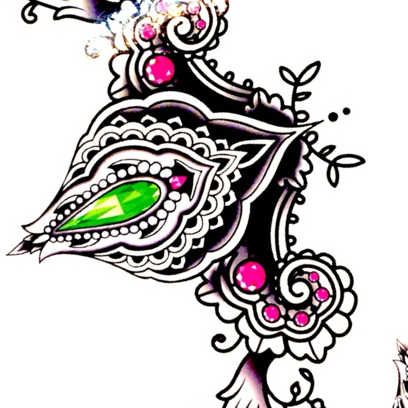 Tatuaż zmywalny Koronkowy tymczasowy Dekolt róża