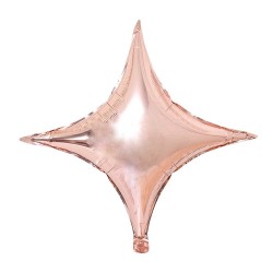 Balon foliowy gwiazda czteroramienna rose gold 65cm