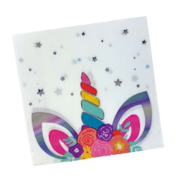 Serwetki z Jednorożcem i Srebrnymi Gwiazdkami 10 szt.