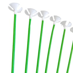 Patyczki papierowe do balonów Zielone 10szt 39cm