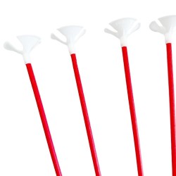 Patyczki papierowe do balonów Czerwone 10 szt. 40 cm