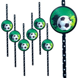 Słomki papierowe Piłka nożna futbol 6szt
