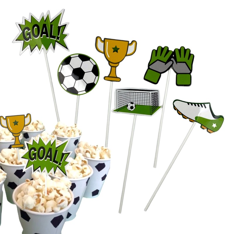 Topper do ciast dekoracja Piłka nożna futbol 6szt
