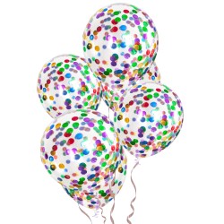 7753 Balony lateksowe z konfetti mix kolorów 12 cali 30 cm