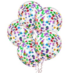 7753 Balony lateksowe z konfetti mix kolorów 12 cali 30 cm