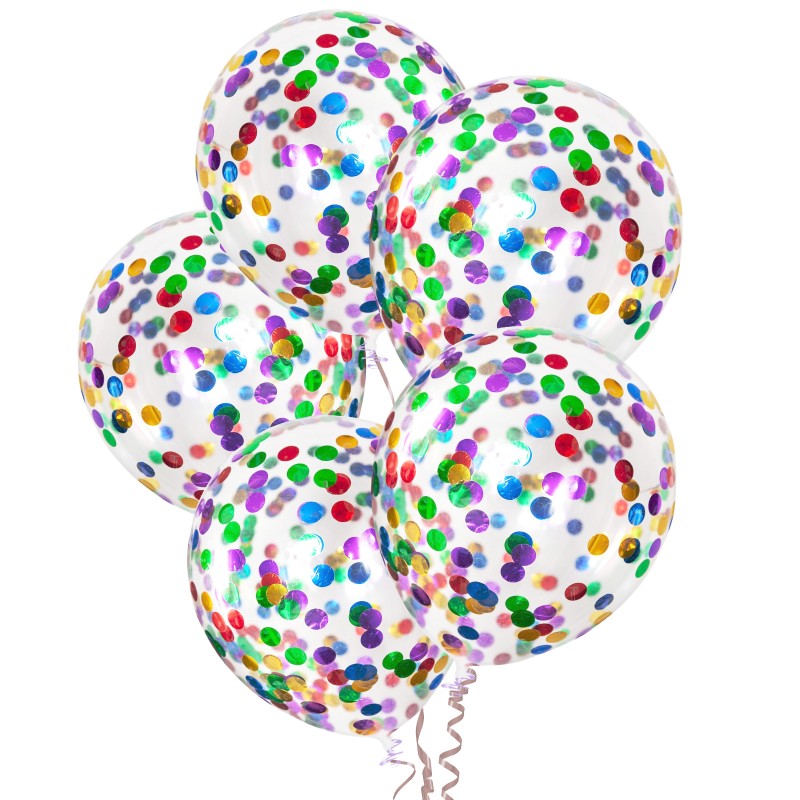 7753 Balony lateksowe z konfetti mix kolorów 12 cali 30 cm