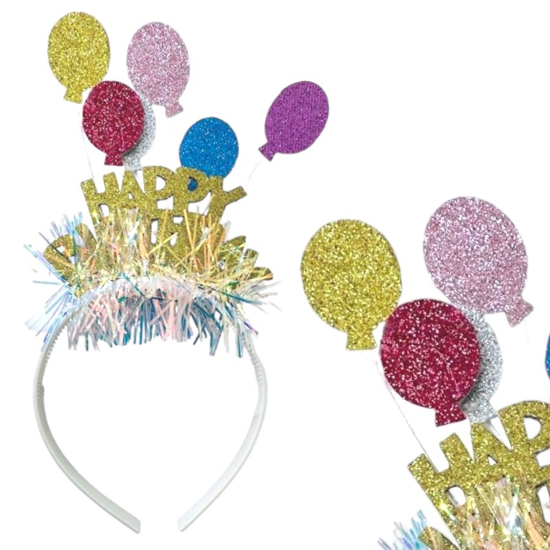 Opaska urodzinowa z balonikami Happy Birthday