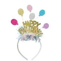 Opaska urodzinowa z balonikami Happy Birthday