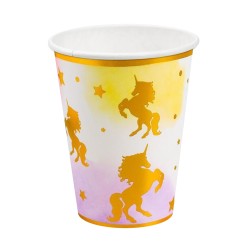Zestaw Kubeczki Talerzyki papierowe jednorożec unicorn