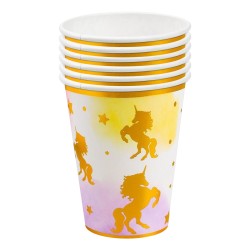 Zestaw Kubeczki Talerzyki papierowe jednorożec unicorn
