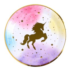 Zestaw Kubeczki Talerzyki papierowe jednorożec unicorn